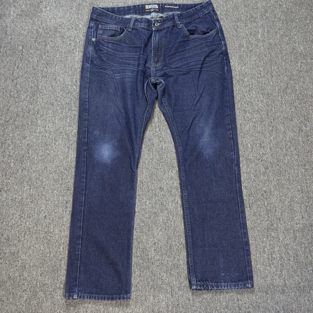 Michael Brandon Slim Straight Jeans Men Size 36 x30‎ Denim Blue